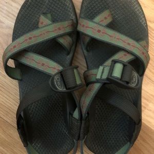 Green and Blue Chacos (with toe strap)